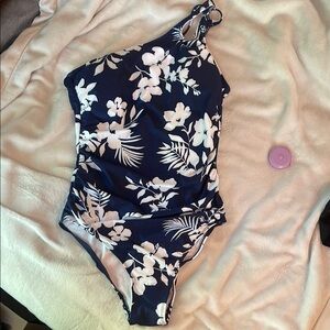 Holipick One Shoulder One Piece Swimsuit for Women Tummy Control Modest floral